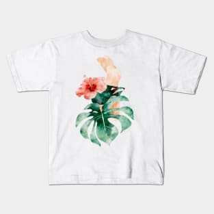 Relaxing Tropical Oasis Watercolor Kids T-Shirt